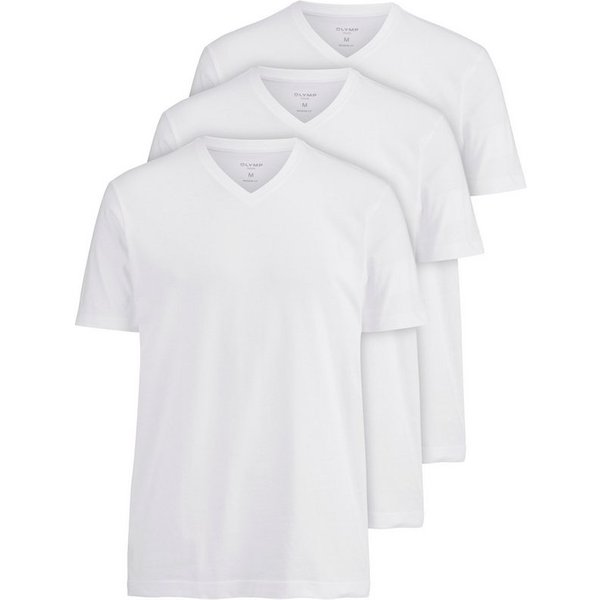OLYMP T-Shirt (Packung, 3-tlg., 3er) V-Ausschnitt, modern fit, reine Baumwolle