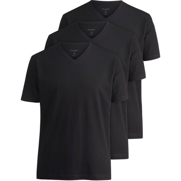 OLYMP T-Shirt (Packung, 3-tlg., 3er) V-Ausschnitt, modern fit, reine Baumwolle