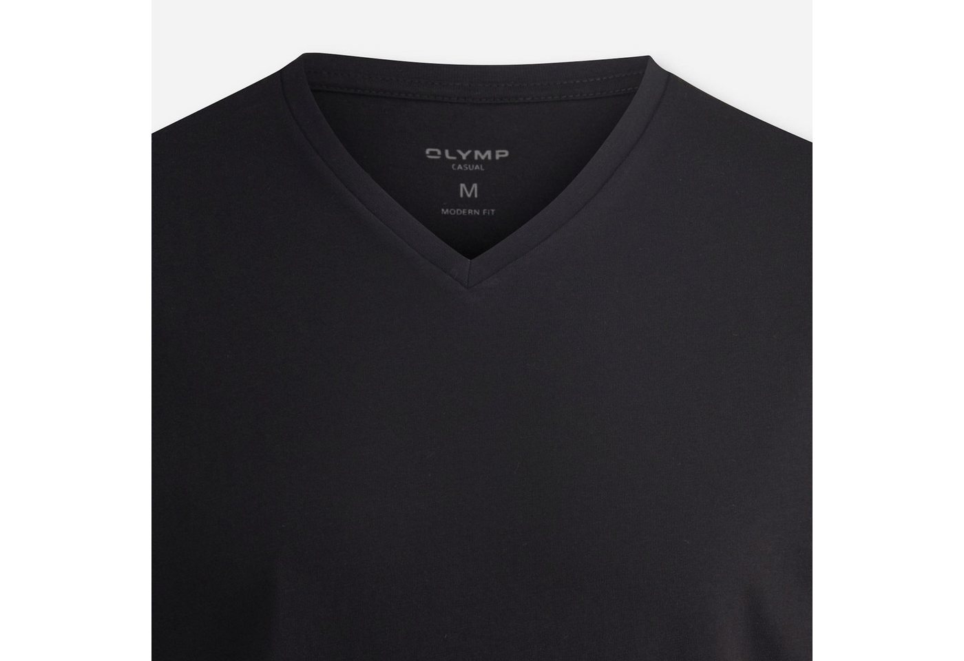 OLYMP T-Shirt (Packung, 3-tlg., 3er) V-Ausschnitt, modern fit, reine Baumwolle – Bild 4 von 4