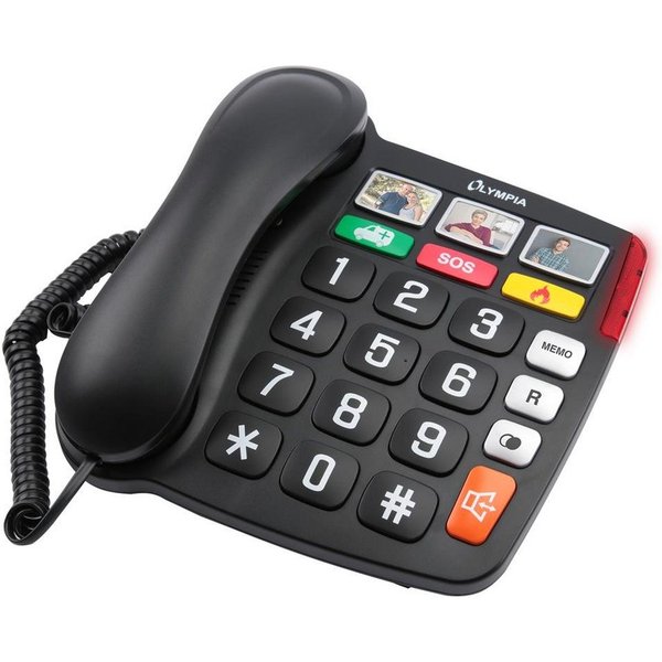 OLYMPIA OFFICE Großtastentelefon 4500 Seniorentelefon (Festnetztelefon für Senioren, schurgebunden, große Tasten)