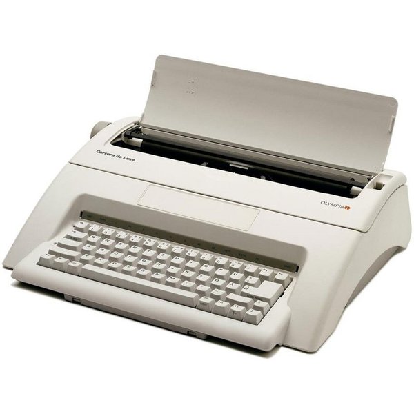 OLYMPIA OFFICE Schreibmaschine Carrera de Luxe, Elektronische Schreibmaschine, Büro, Typenrad, weiß