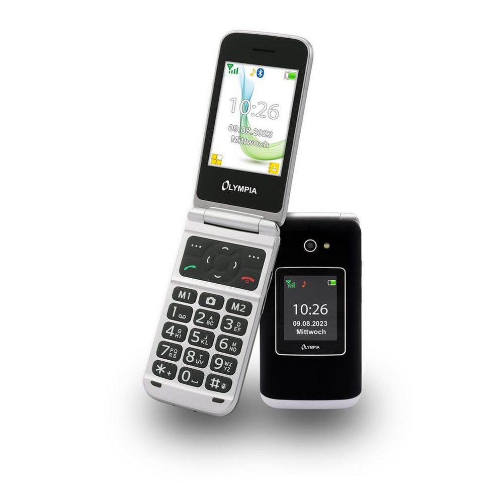OLYMPIA OFFICE VITUS 4G Klapphandy (Bluetooth, Seniorenhandy, große Tasten, schwarz) – Bild 2 von 5