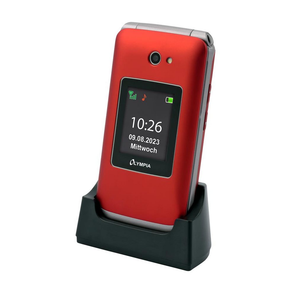 OLYMPIA OFFICE VITUS 4G Klapphandy (Bluetooth, Seniorenhandy, große Tasten, rot) – Bild 4 von 5