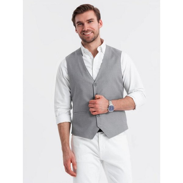 OMBRE Anzugweste Herren Anzugweste ohne Revers