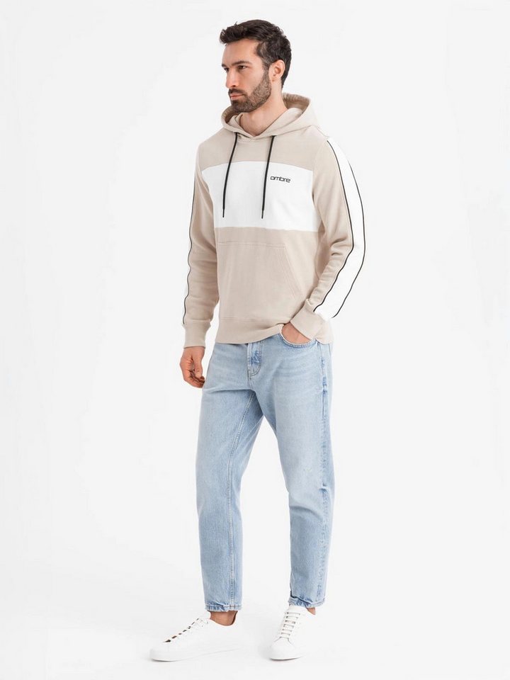 OMBRE Kapuzenshirt Kapuzenpulli aus Baumwolle mit kontrastierenden Details – Bild 4 von 5
