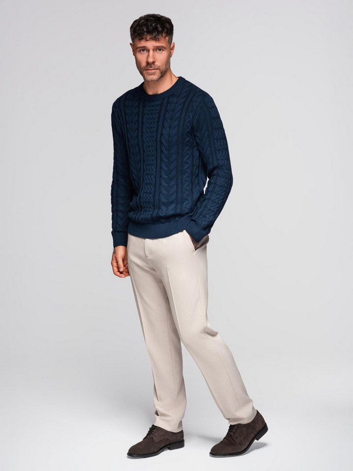 OMBRE Rundhalspullover Eleganter Herrenpullover mit interessantem Strickmuster – Bild 3 von 5