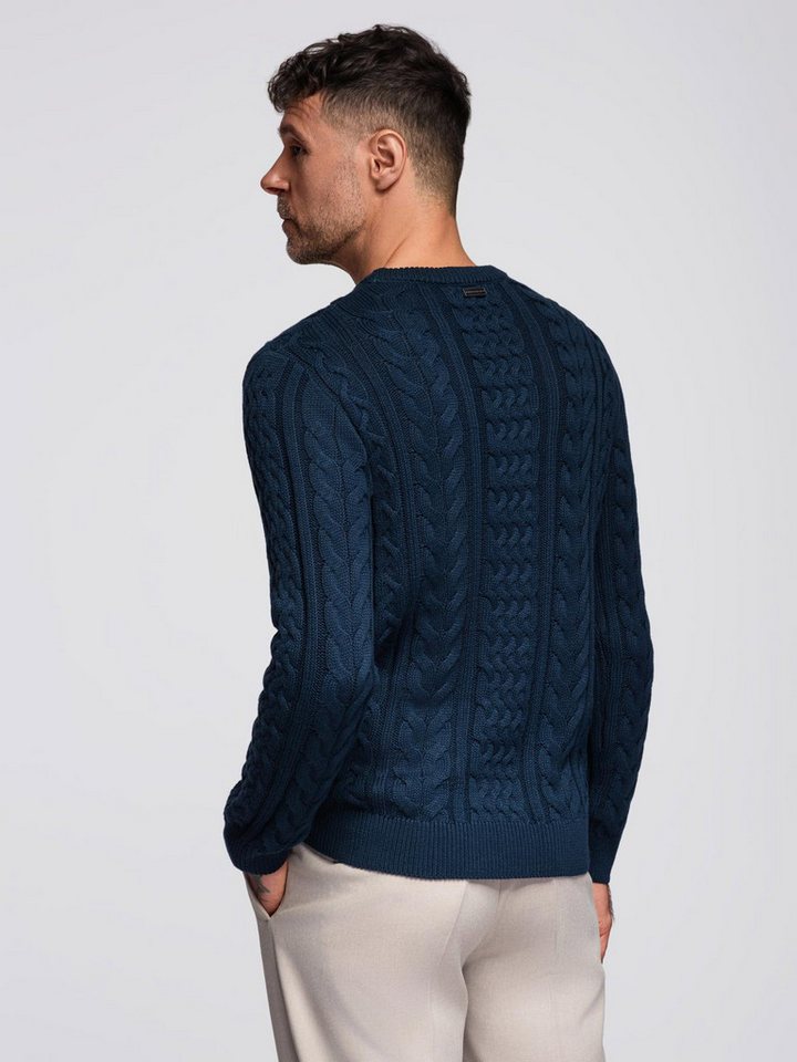 OMBRE Rundhalspullover Eleganter Herrenpullover mit interessantem Strickmuster – Bild 5 von 5