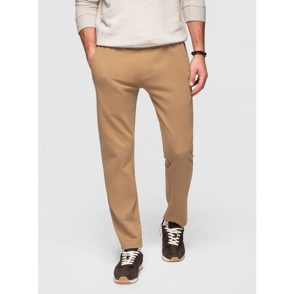 OMBRE Sweatpants Herren Jogginghose Slim Fit Baumwolle Basic Coffee L (kein Set, 1-tlg) weiche Baumwolle, leicht taillierter Schnitt