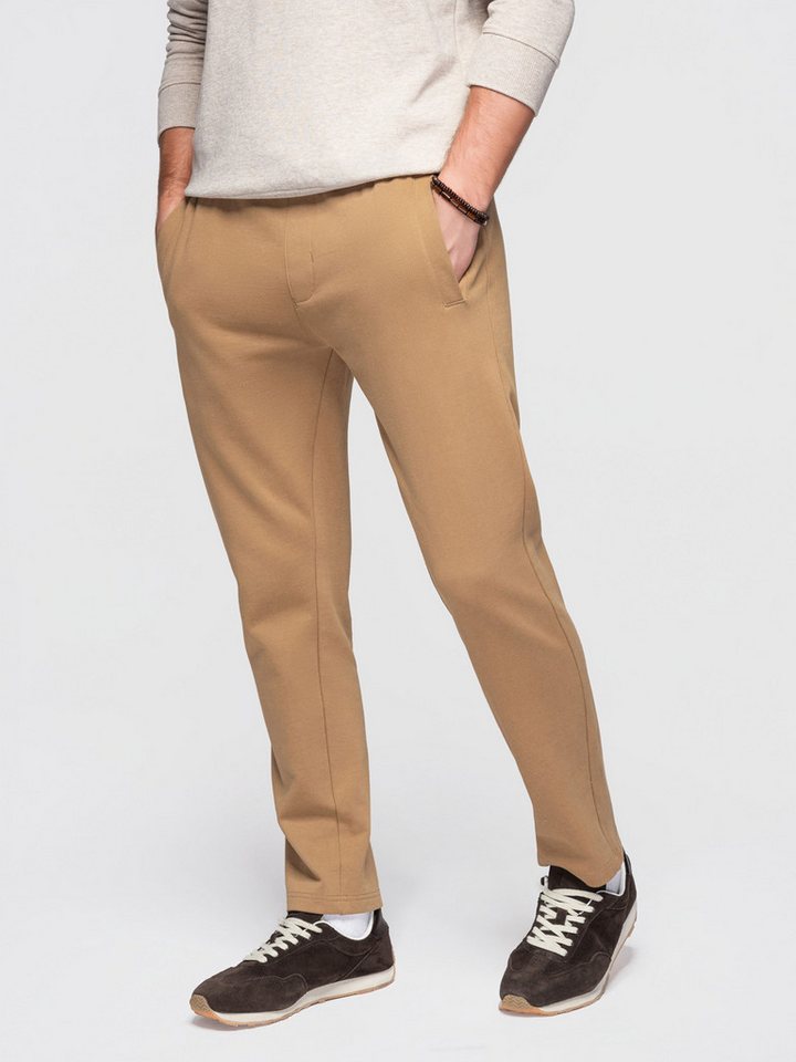 OMBRE Sweatpants Herren Jogginghose Slim Fit Baumwolle Basic Coffee L (kein Set, 1-tlg) weiche Baumwolle, leicht taillierter Schnitt – Bild 3 von 5
