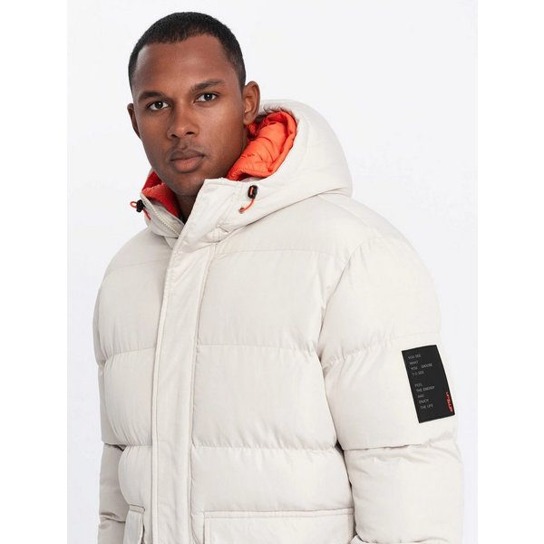 OMBRE Winterjacke Sportliche, warme Herrenjacke mit doppelter Kapuze