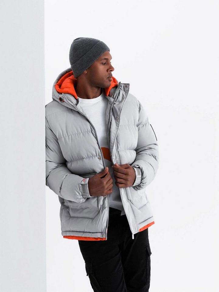 OMBRE Winterjacke Sportliche, warme Herrenjacke mit doppelter Kapuze – Bild 2 von 5