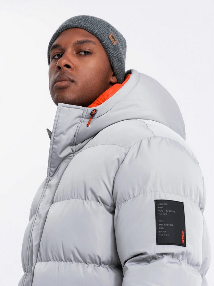 OMBRE Winterjacke Sportliche, warme Herrenjacke mit doppelter Kapuze – Bild 5 von 5
