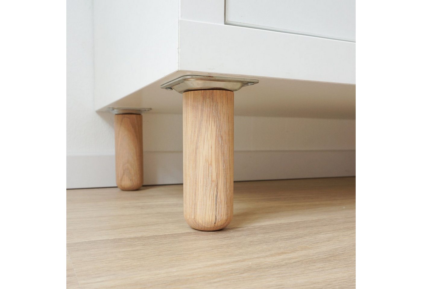 Omformo Möbelfuß Möbelfüße Rundo in Eiche Massivholz, (Set, 4-St., 4), für alle gängigen Möbelstücke und Sofas mit M8 Gewinde – Bild 2 von 4