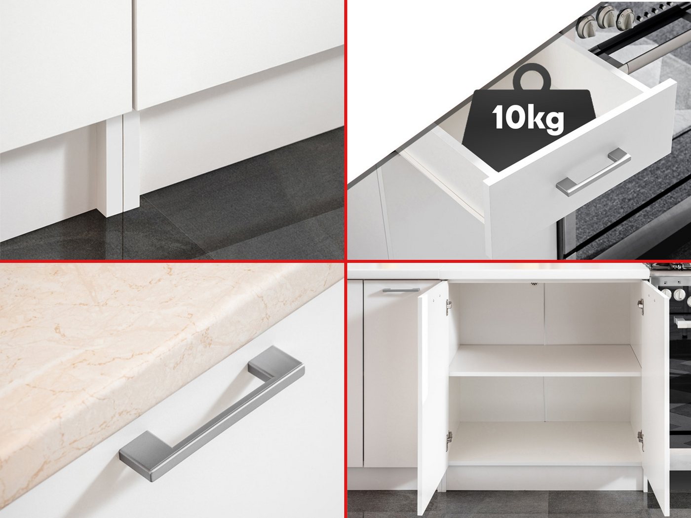 OMILI Küchenzeile OLVIT (Breite 240cm), Fronten 18mm, SOFTCLOSE, metallbox schublade 16mm – Bild 3 von 5