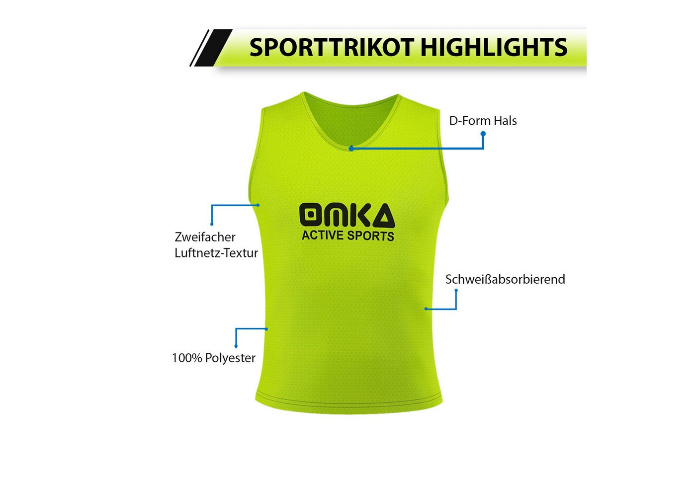 OMKA Trainingsleibchen OKLB01 6er Pack (Spar-Set, 6er-Pack) 6er Set OMKA Fußball Leibchen Trainingsleibchen – Bild 3 von 5