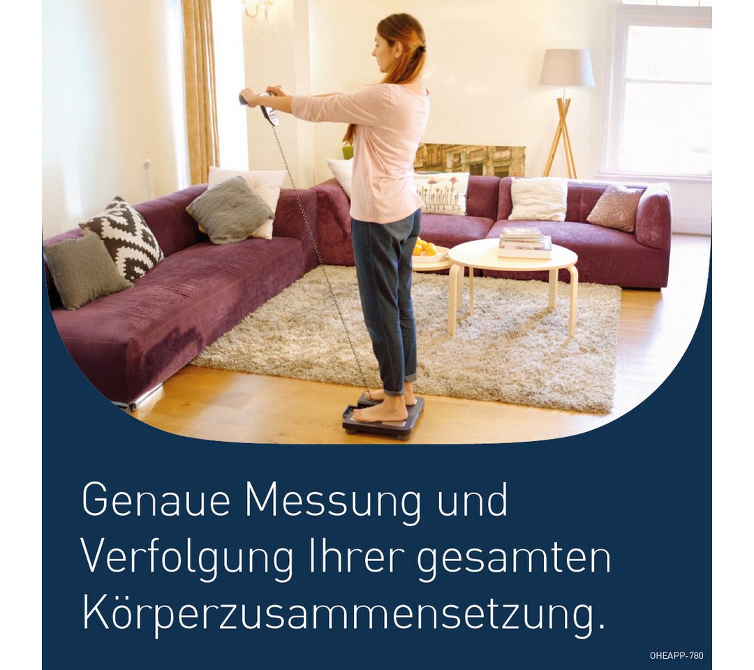 Omron Körper-Analyse-Waage BF511 Ganzkörpermessung mit klinischer Genauigkeit, 8 Sensoren, Körper- & Viszeralfett, Muskelmasse, BMI & RMR, bis 150 kg, 4 Nutzer – Bild 3 von 5