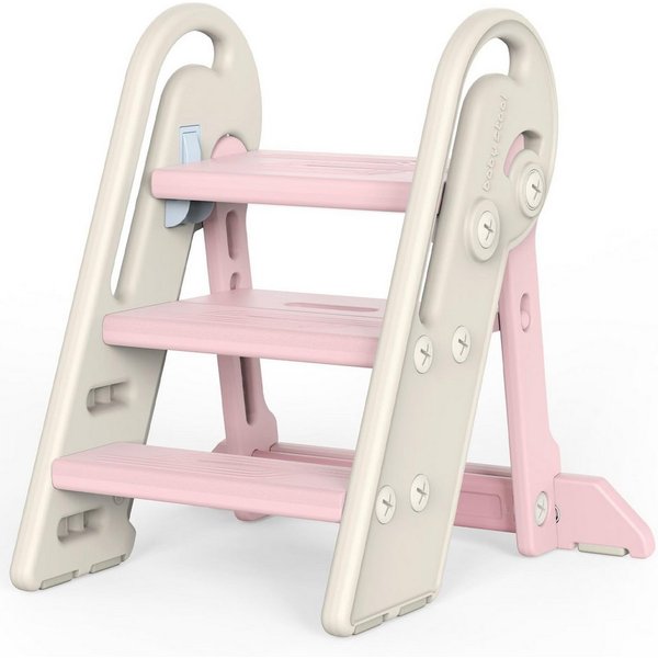 Onasti Tritthocker Kinder-Trittleiter, Tritthocker, Klappbar mit 3 Stufen