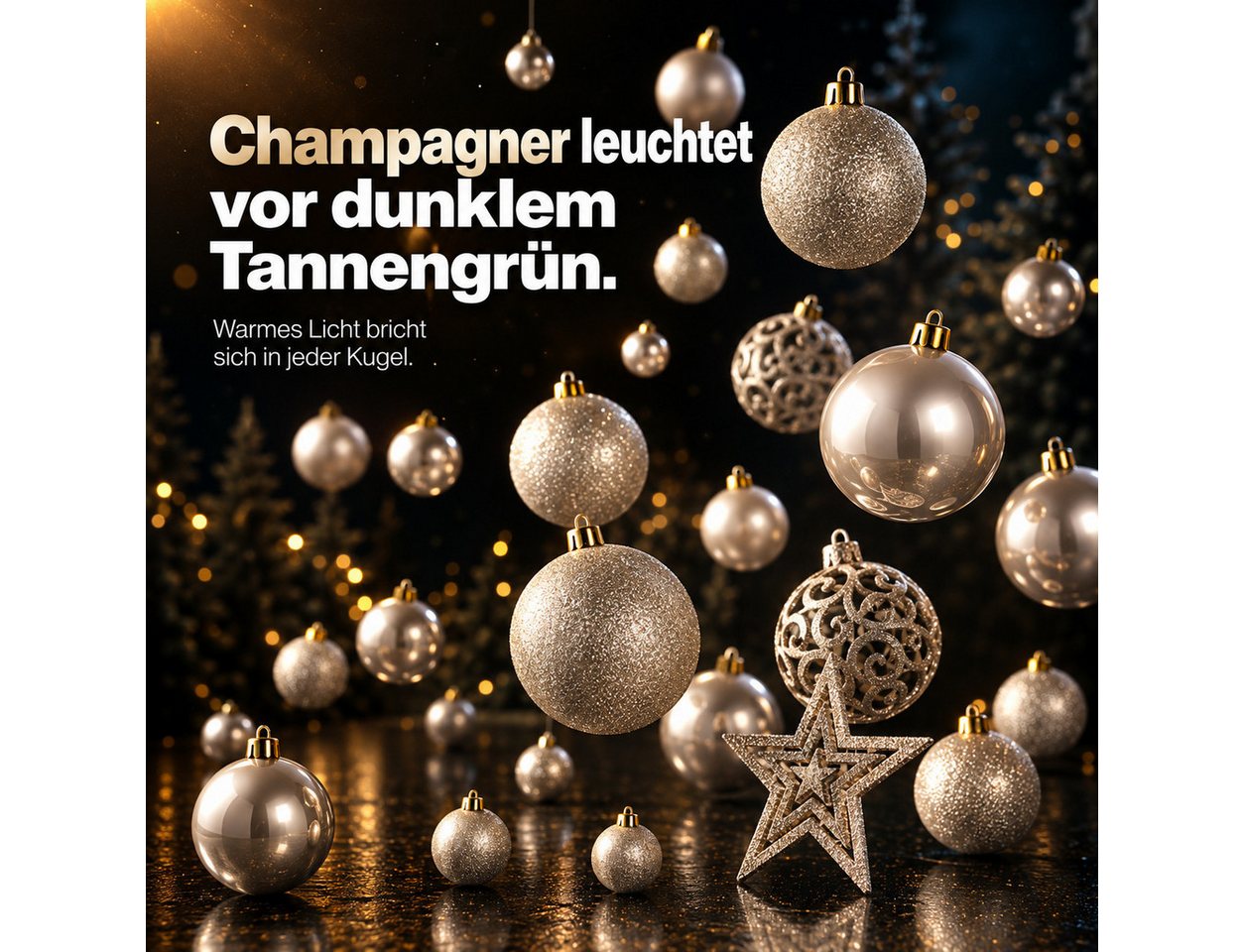 Onbest Weihnachtsbaumkugel Weihnachtskugeln 128-teiliges Set PLUS 5x Karten & 1x Baumspitze, in 3 Größen, 3 Designs, Weihnachtsschmuck Weihnachtsdeko – Bild 4 von 5