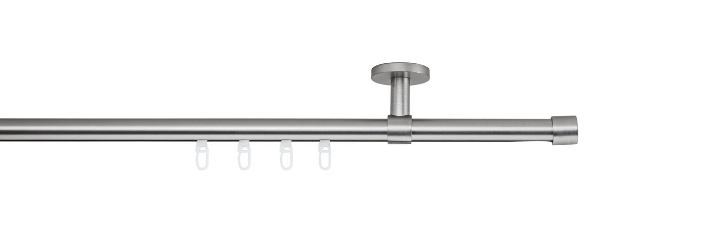 ondeco Gardinenstange Profil Deckenabstand 4cm Kappe, Ø 20 mm, 1-läufig-läufig, Wunschmaßlänge, Bohren, verschraubt – Bild 2 von 2