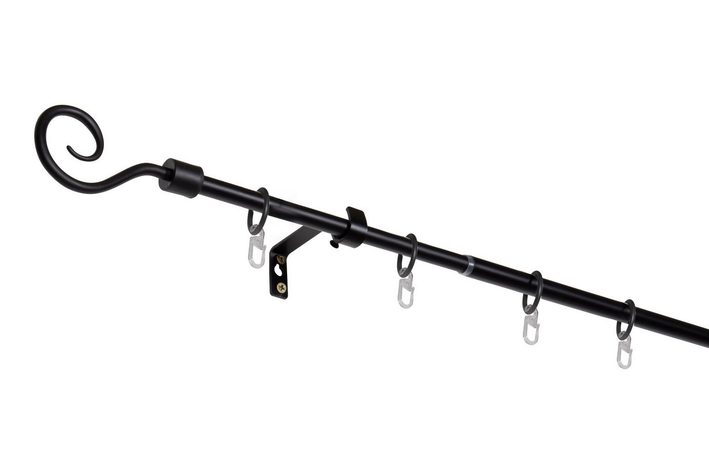 ondeco Gardinenstange Teleskopgarnitur Hook, Ø 16 mm, 1-läufig, ausziehbar, Bohren, verschraubt, Metall – Bild 4 von 5