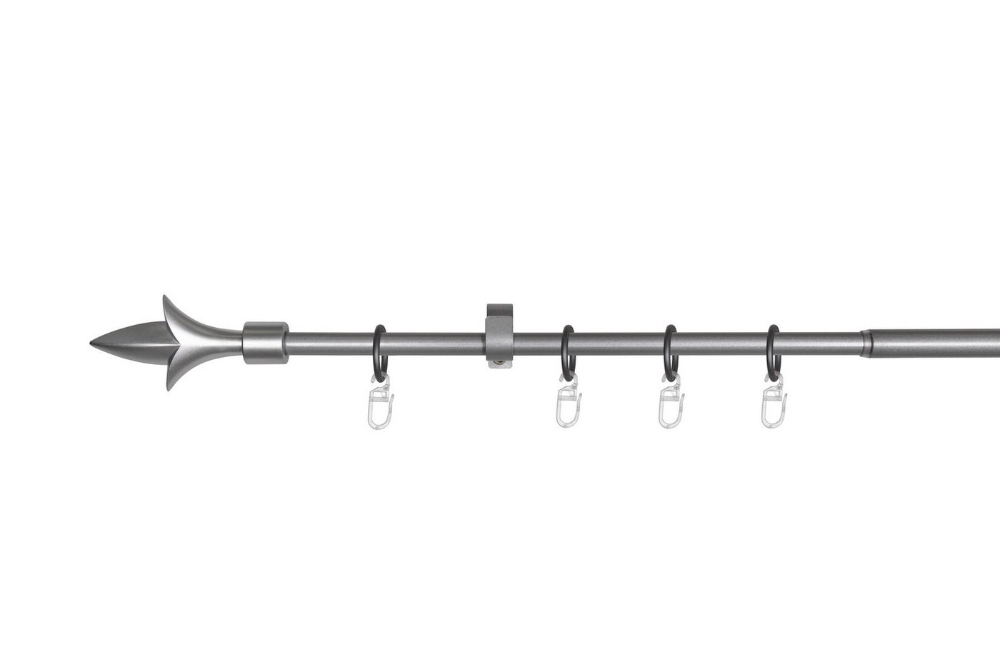 ondeco Gardinenstange Teleskopgarnitur Lance, Ø 16 mm, 1-läufig, ausziehbar, Bohren, verschraubt, Metall – Bild 2 von 5