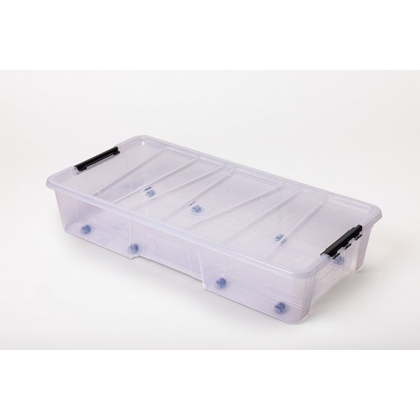 ONDIS24 Aufbewahrungsbox Unterbettbox Jolly Rollbox mit Deckel 25/35L Spielzeugkiste (1 St), transparent, stapel,- und nestbar