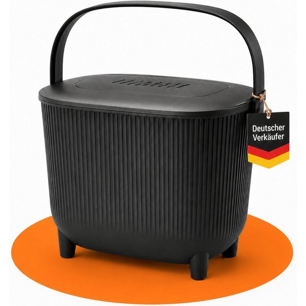 ONDIS24 Biomülleimer Bioabfalleimer, Komposteimer 10 L mit Aktivkohlefilter, Maße 31,5 × 22 × 25 cm, Gewicht 550g