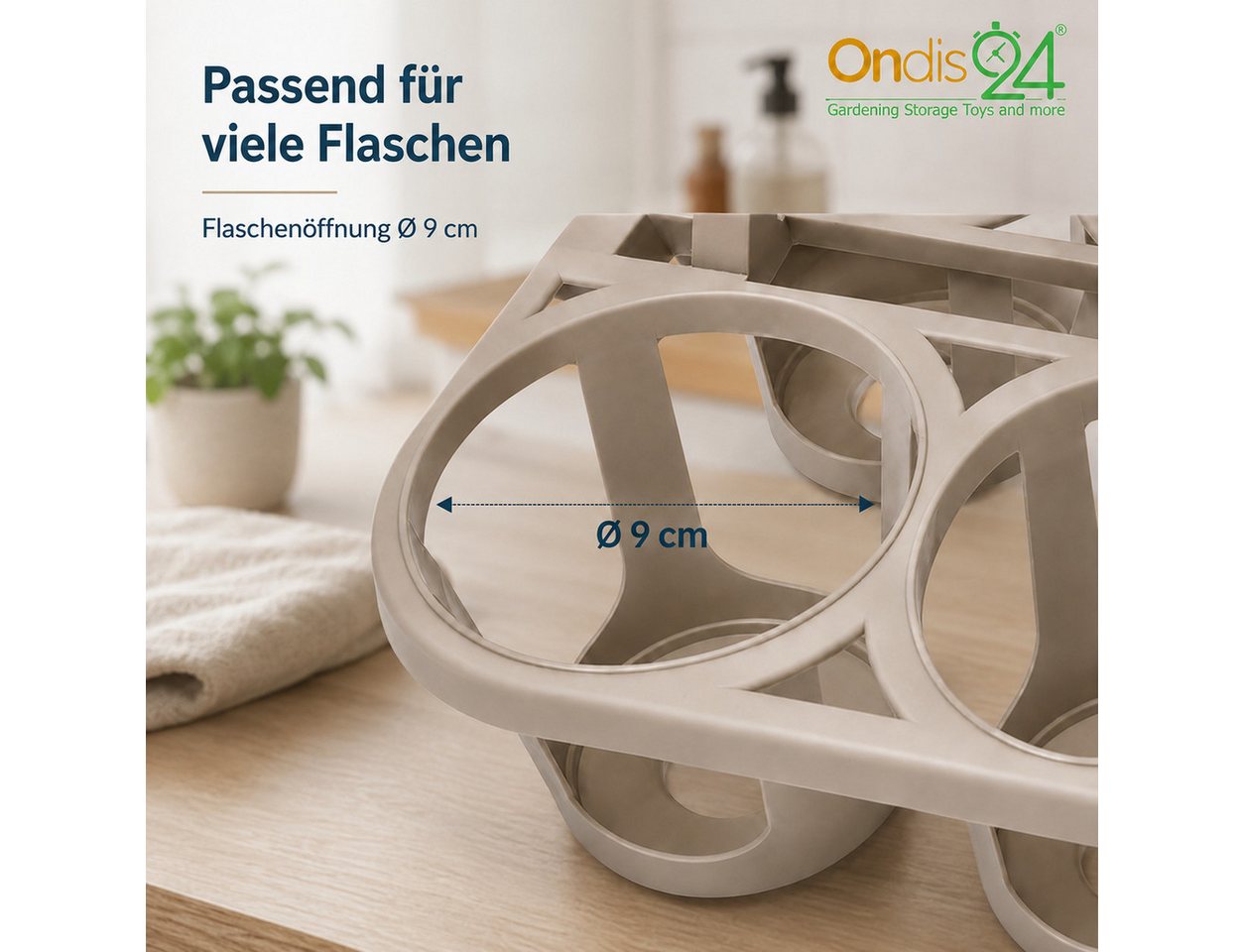 ONDIS24 Flaschenhalter Flaschenträger, Einkaufshilfe, Tragehilfe für 6 Flaschen, (1-St) – Bild 4 von 5