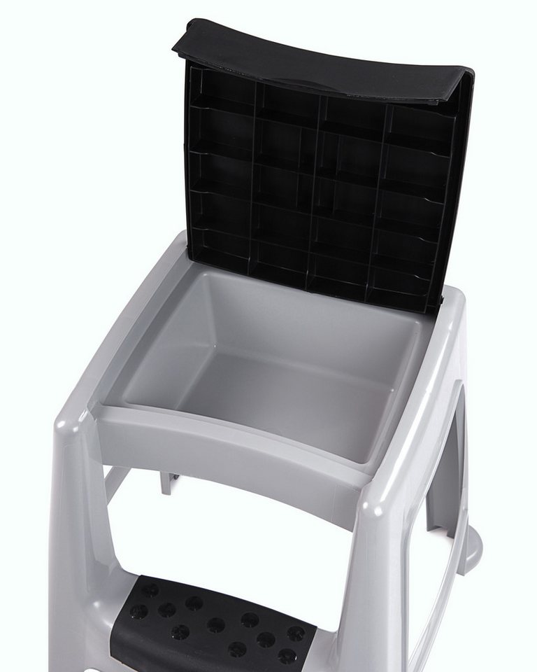 ONDIS24 Hocker Sitzhocker mit Trittleiter und Staufach bis 150 kg Aufstiegshilfe, 150 kg – Bild 4 von 5