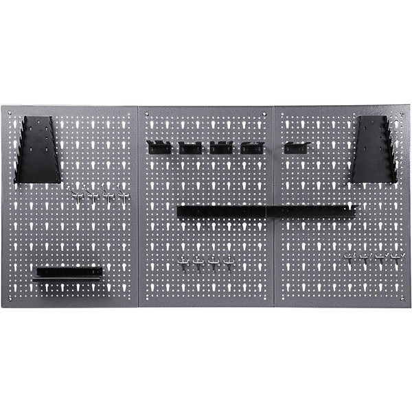 ONDIS24 Lochwand Jochen, 3 Stk., mit 22 Haken, BxTxH: 119,5x2,5x59,5 cm