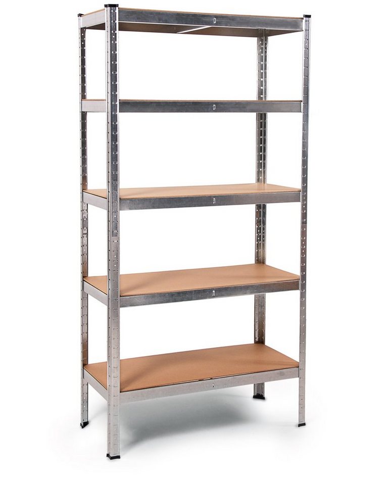 ONDIS24 Schwerlastregal Metallregal Thomas, Lagerregal 90 x 40 x 180 (H) cm, Kellerregal, 1-tlg., 875kg Steckregal mit 5 Einlegeböden, Werkstattregal 5X 175kg b – Bild 2 von 5