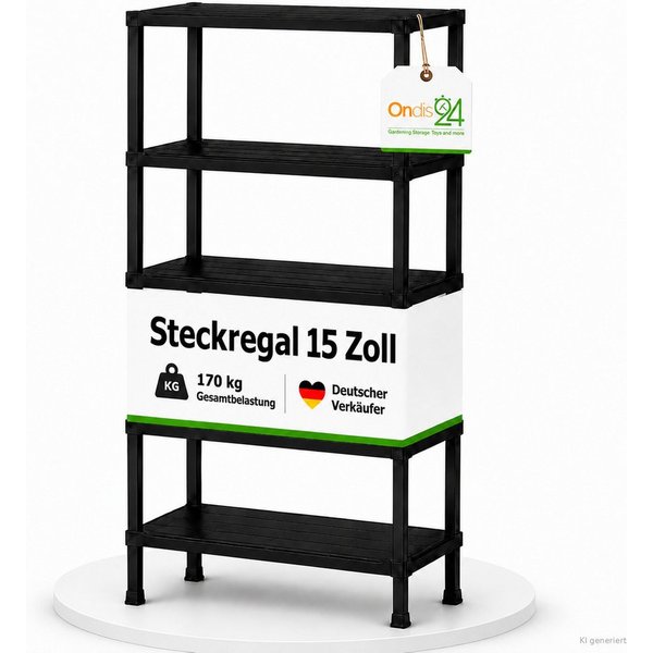 ONDIS24 Steckregal, Set 2-tlg., je 5 Böden, Kunststoff