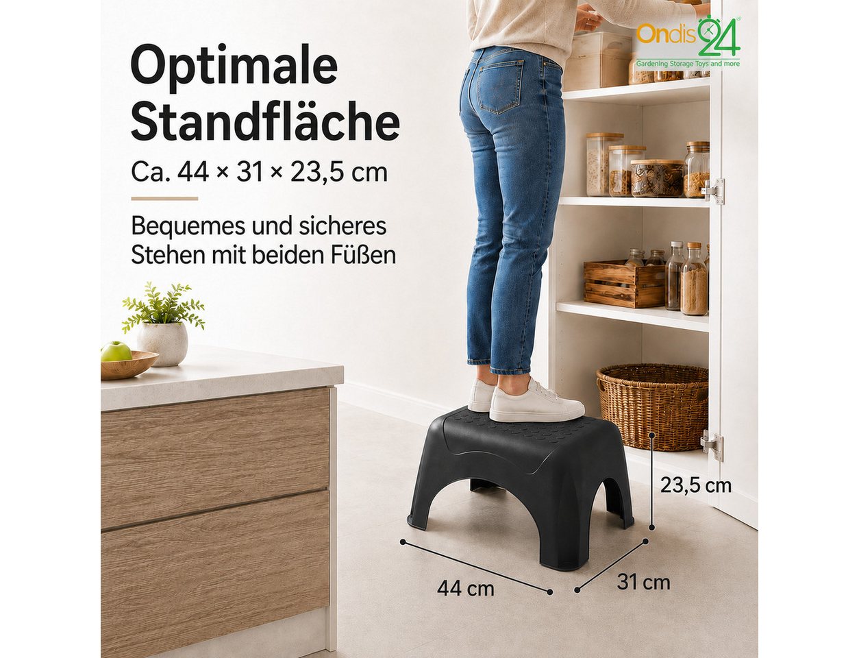 ONDIS24 Tritthocker Tritthocker Step Stool mit bis zu 150 kg belastbar – Bild 2 von 5