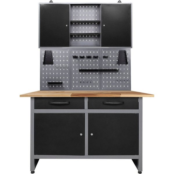 ONDIS24 Werkstatt-Set Werner, 120 cm, mit Lochwandsystem inkl. Haken