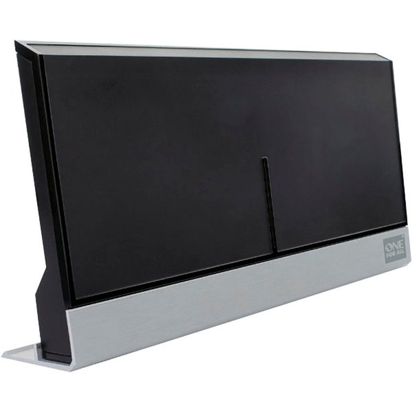 One for All SV 9385-5G Innenantenne (UKW, DVB-T, DVB-T2, für Innenbereich, Verstärkung: 47 dB), Alu STAND Antenne 5G black