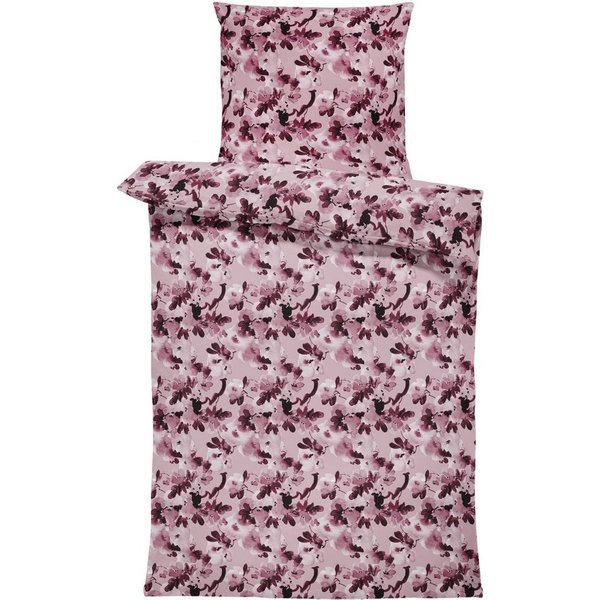 One Home Bettwäsche Blumen Winter, Biber, 2 teilig, geblümt florales Design, kuschelig warme weiche Baumwolle Flanell