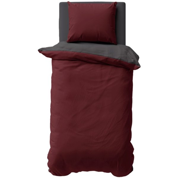 One Home Bettwäsche Doubleface, Satin, 2 teilig, Uni Wende, kühlend weich Sommer, Übergröße