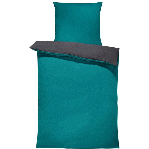 One Home Bettwäsche Doubleface Unifarben, Fleece, 2 teilig, Wende modern, kuschelig flauschig warm weich Winter Normalgröße