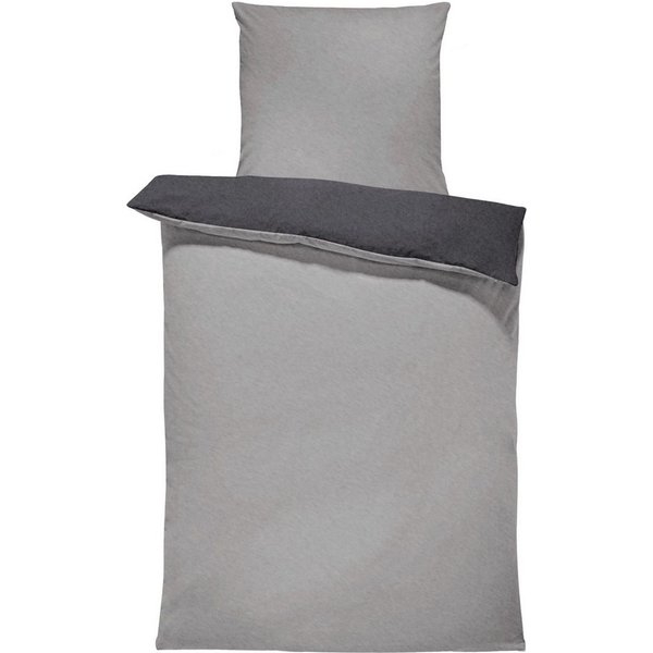 One Home Bettwäsche Doubleface Unifarben, Fleece, 2 teilig, Wende modern, kuschelig flauschig warm weich Winter Normalgröße