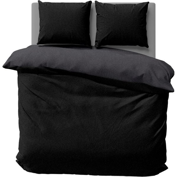 One Home Bettwäsche Doubleface Unifarben, Fleece, 3 teilig, Wende modern, kuschelig flauschig warm weich Winter Doppelbett