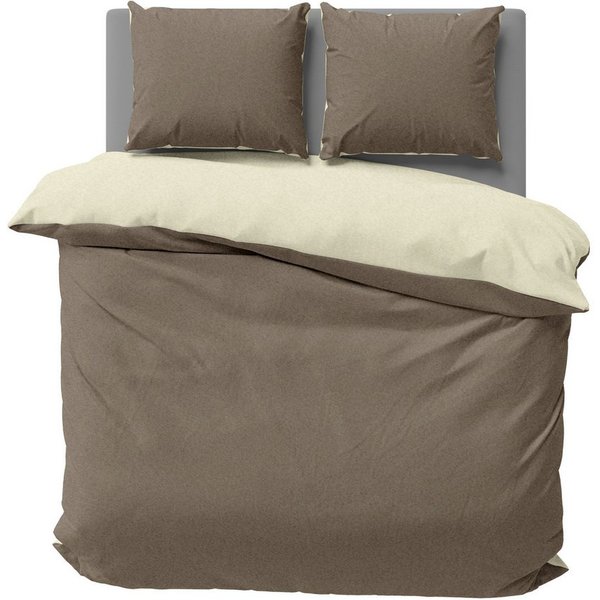 One Home Bettwäsche Doubleface Unifarben, Fleece, 3 teilig, Wende modern, kuschelig flauschig warm weich Winter Doppelbett