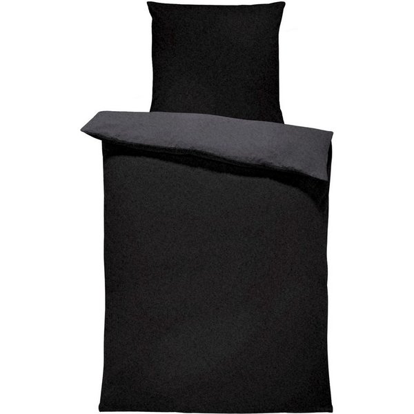 One Home Bettwäsche Doubleface Unifarben, Fleece, 2 teilig, Wende modern, kuschelig flauschig warm weich Winter Komfortgröße