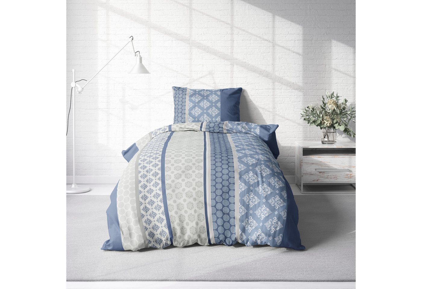 One Home Bettwäsche Ornamente Winter, Biber, 2 teilig, Paisley Retro Design, kuschelig warme weiche Baumwolle Flanell – Bild 2 von 5