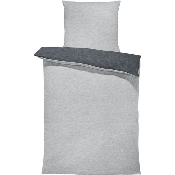 One Home Bettwäsche Wende Melange, Flanell, 2 teilig, meliert, Baumwolle kuschelig warm weich Biber Winter