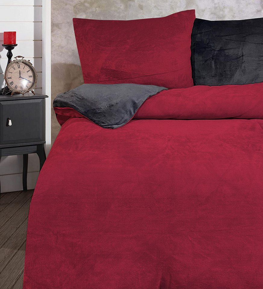 One Home Bettwäsche Winter Cashmere Touch, Fleece, 2 teilig, flauschig warmes Teddy Plüsch, Normalgröße – Bild 2 von 5