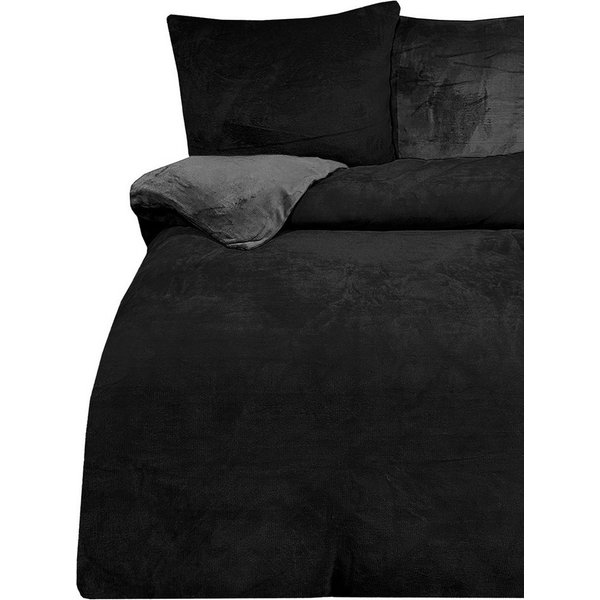 One Home Bettwäsche Winter Cashmere Touch, Fleece, 2 teilig, flauschig warmes Teddy Plüsch, Übergröße