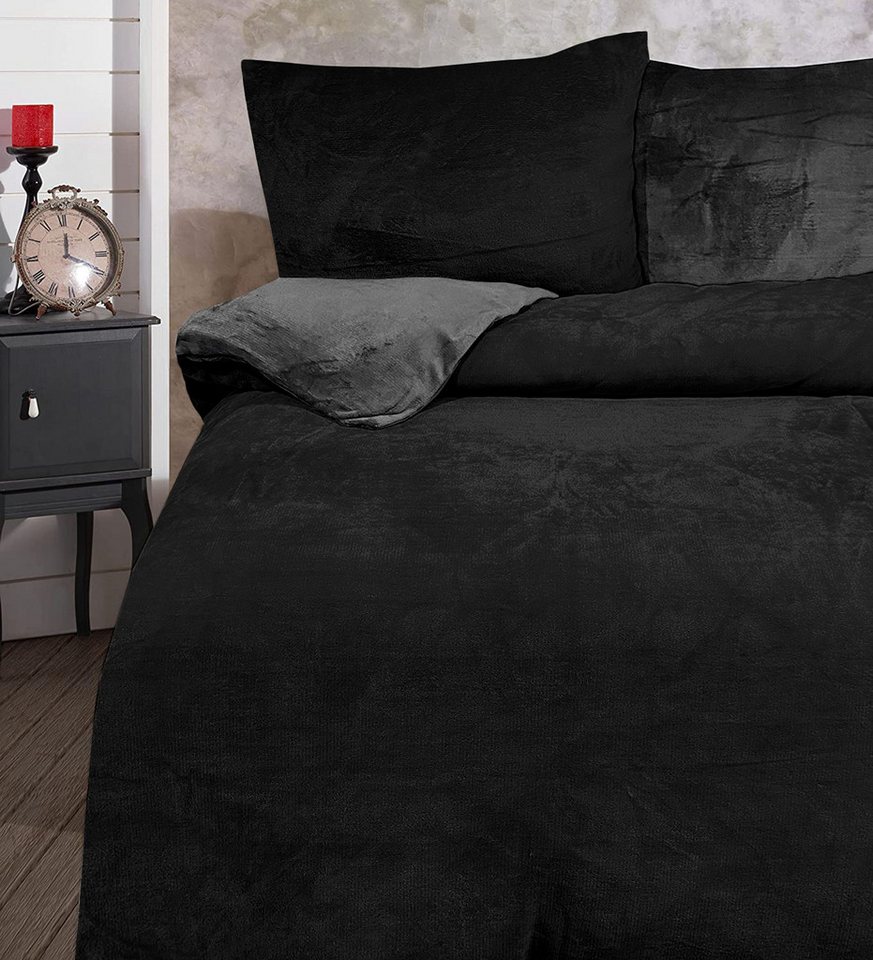 One Home Bettwäsche Winter Cashmere Touch, Fleece, 2 teilig, flauschig warmes Teddy Plüsch, Normalgröße – Bild 2 von 5