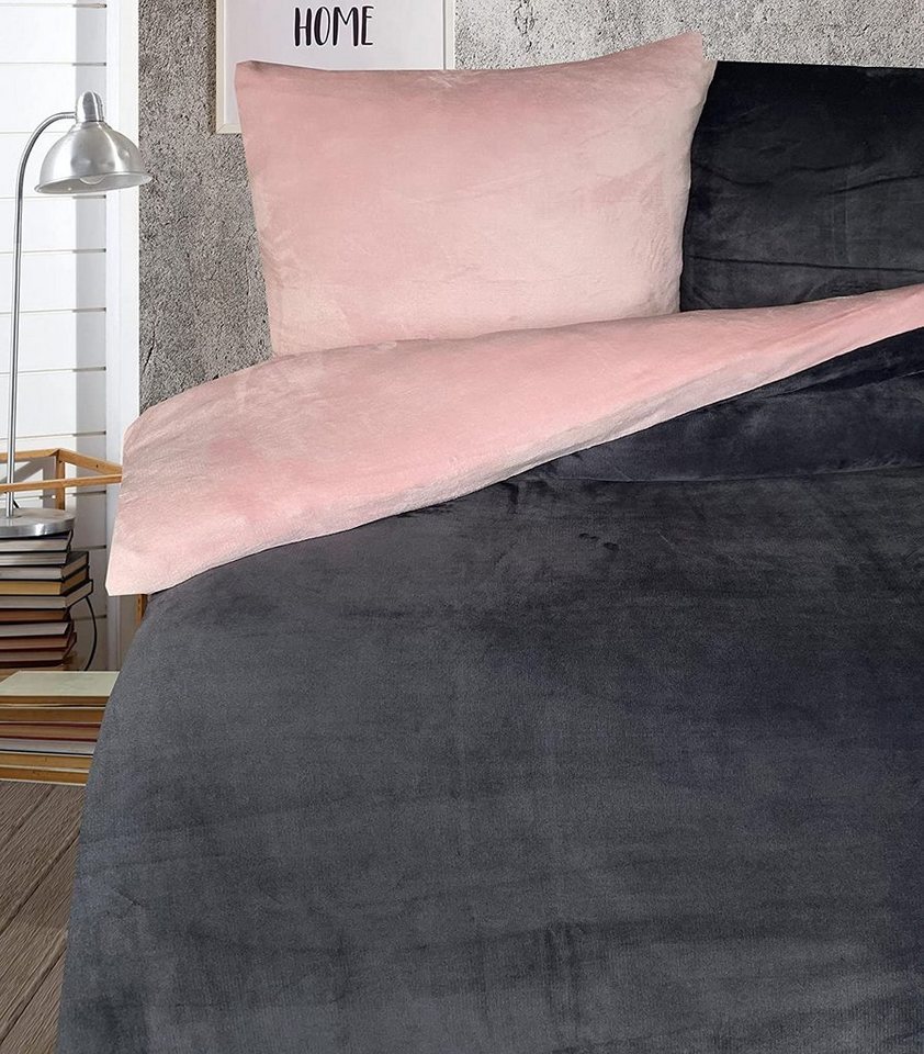 One Home Bettwäsche Winter Cashmere Touch, Fleece, 2 teilig, flauschig warmes Teddy Plüsch, Normalgröße – Bild 2 von 5