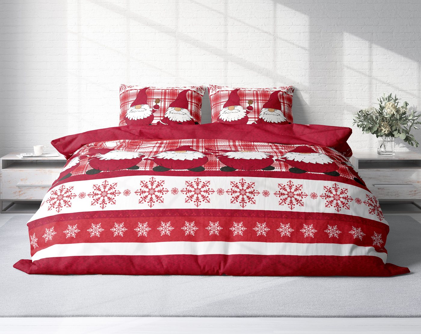 One Home Bettwäsche Winter Thermofleece, Fleece, 3 teilig, Weihnachten Wichtel Christmas, kuschelig flauschig warm weich Modern – Bild 2 von 5