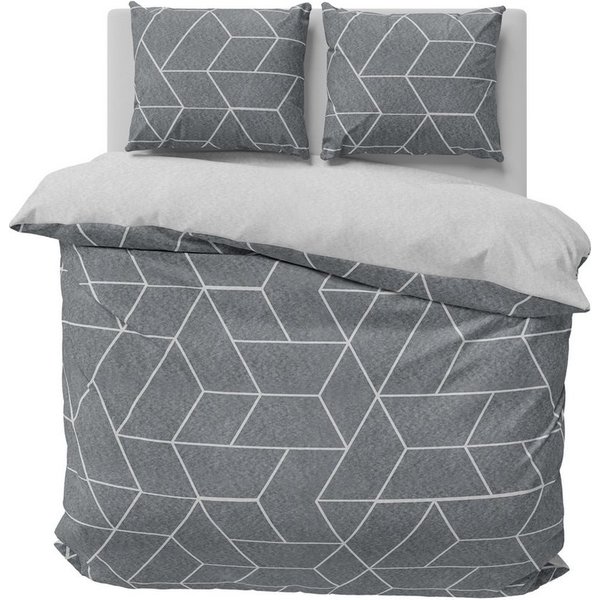 One Home Bettwäsche Winter Thermofleece, Fleece, 3 teilig, Geometrisch Wende, kuschelig flauschig warm weich Modern